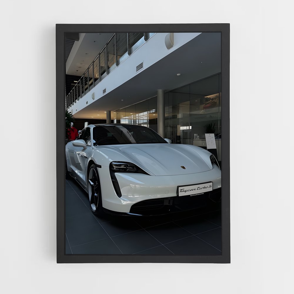 Poster Turbo Blanc – affiche Porsche (vue 2)
